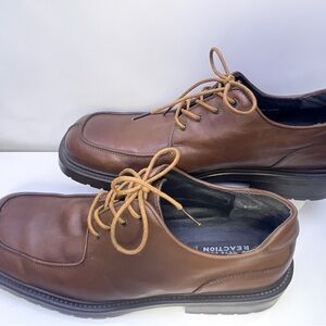 Kenneth Cole REACTION Brown Leather Square Toe Oxford Shoes Men’s Size 12M